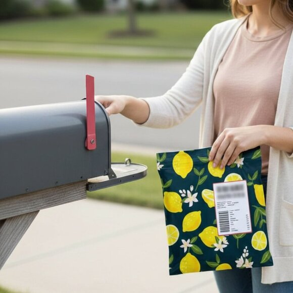 Other - Lot of 20 10x13 Lemon Print Poly Mailers Shipping Bags Self Seal Packaging